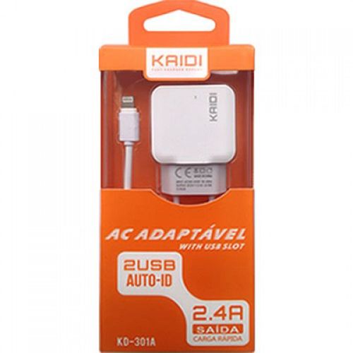 Tudo sobre 'Carregador Fonte Turbo USB Alta Velocidade Cabo Iphone Ipad + Cabo Original Kaidi'
