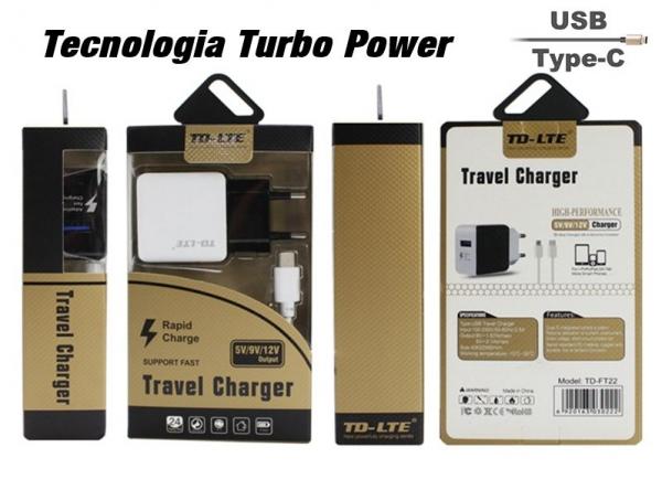 Tudo sobre 'Carregador Ogirinal TD-LTE Turbo Tipo C - com Turbo Power'