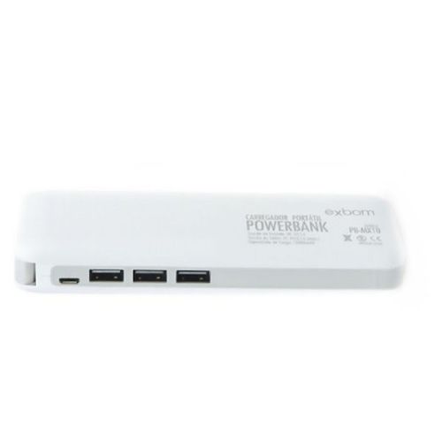Carregador Portátil Power Bank 3 USB 10000MAH com Lanterna