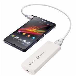 Carregador Portátil Sony para Smartphone, Câmera Digital ou Filmadora CP-V3 2800mAh -Branco