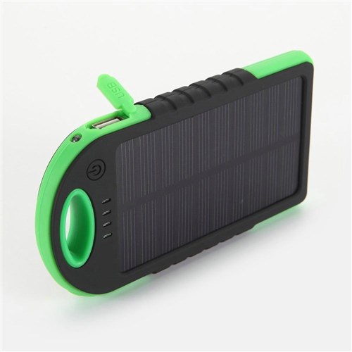 Carregador Solar Para Celular Bateria Universal Portatil Cor Verde (3058)