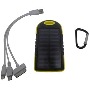 Carregador Solar Universal Celular Bateria Portatil Tablet Power Bank Amarelo
