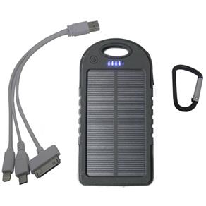 Carregador Solar Universal Celular Bateria Portatil Tablet Power Bank Preto