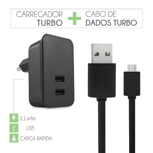 Tudo sobre 'Carregador Turbo Energy Boost Preto + Cabo Turbo Preto para Asus Zenfone 2'