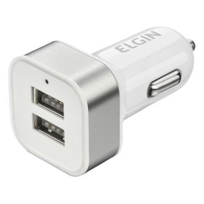 Carregador USB Automotivo Elgin 46RCV2USB000 2 Saídas USB Branco