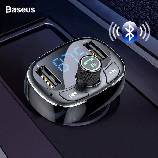 Carregador Veicular Baseus Duplo Bluetooth Fm Transmissor