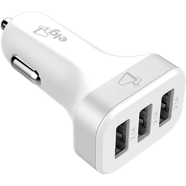 Carregador Veicular Elg CC3S 3 Portas USB Branco