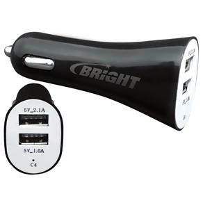 Carregador Veicular 2 Portas USB Preto 0428 Bright