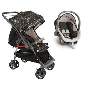 Carrinho Bebê Reversível Maranello II Preto + Bebê Conforto - Galzerano