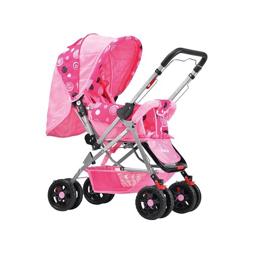 Carrinho Berço Rover Alça Reversível Rosa 0 a 15kgs Prime Baby