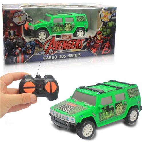 Carrinho com Controle Remoto Jeep Hulk Marvel Avengers - Carro dos Her...