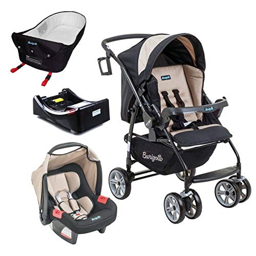Carrinho de Bebê At6 K com Cadeira Touring se Bege + Base + Ninho Pramete - Burigotto