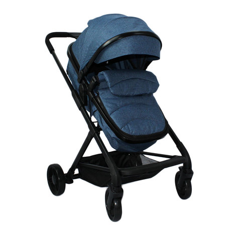Carrinho de Bebê Berço com Moises Azul - Mc4895-A