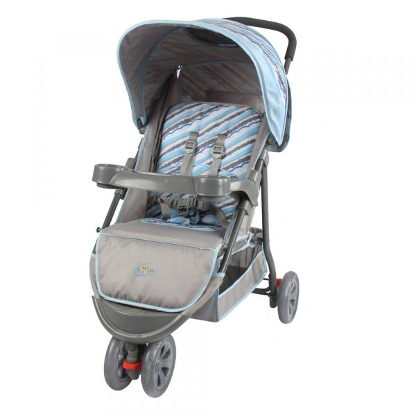 Carrinho de Bebê Berço/Passeio Triciclo Junne Ondas Azul Baby Style