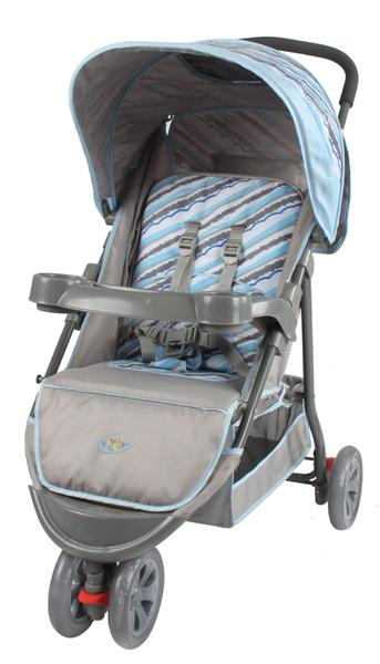 Carrinho de Bebê Berço/Passeio Triciclo Junne Ondas Azul Baby Style