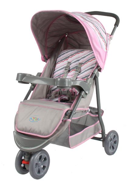 Carrinho de Bebê Berço/Passeio Triciclo Junne Ondas Rosa Baby Style