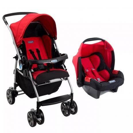 Carrinho de Bebe Burigotto Ecco Red com Bebe Conforto Touring se