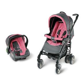 Carrinho de Bebê Infanti Travel System Perugia Techno Pink S136 760I C/ Bebê Conforto