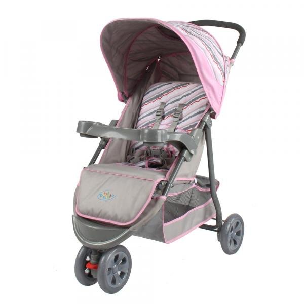 Carrinho de Bebê Berço/Passeio Triciclo Junne Ondas Rosa Baby Style