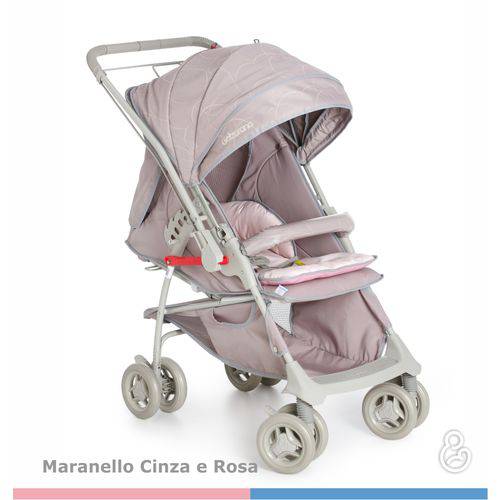 Carrinho de Bebê Maranello Ii Cinza/Rosa + Bebê Conforto Cocoon