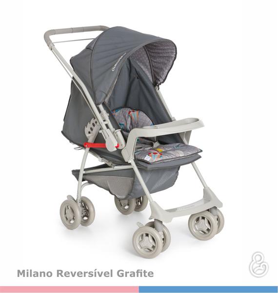 Carrinho de Bebê Milano Reversível II Grafite - Galzerano