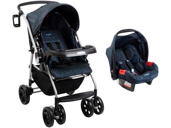 Carrinho de Bebê Passeio Burigotto Travel System - AT6 K Reclinável 4 Posições com Bebê Conforto