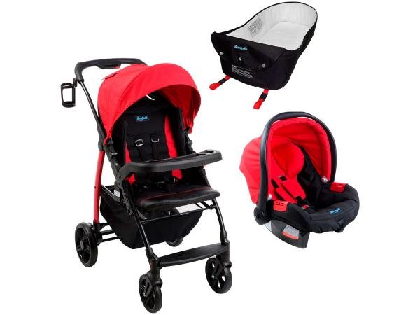 Carrinho de Bebê Passeio Burigotto Travel System - Pramette Reclinável com Bebê Conforto e Ninho