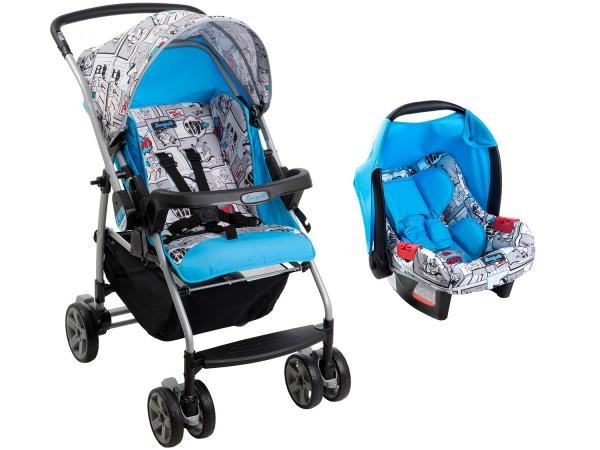 Carrinho de Bebê Passeio Burigotto Travel System - Rio K Reclinável 4 Posições com Bebê Conforto