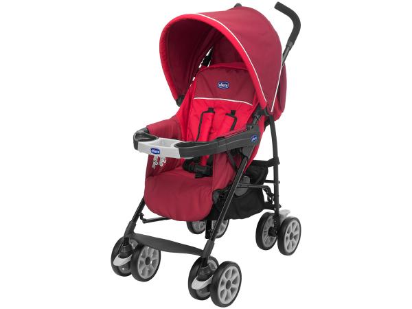 Carrinho de Bebê Passeio Chicco Nuevo Red - Reclinável Assento Reversível 4 Posições com Capa