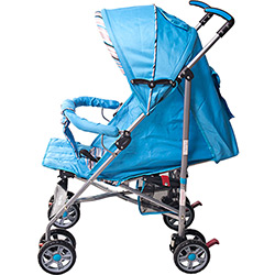 Carrinho de Bebê Passeio Prime Baby Umbrella Premium Azul Listrado