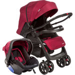 Carrinho de Bebê Travel System Andes Cherry Vermelho com Bebê Conforto - Infanti