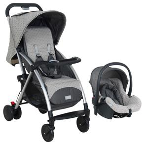 Carrinho de Bebê Travel System Estilo Parma Burigotto com Cadeira Baby - Cinza