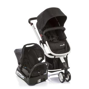 Carrinho de Bebê Travel System Mobi Safety 1St Black & White