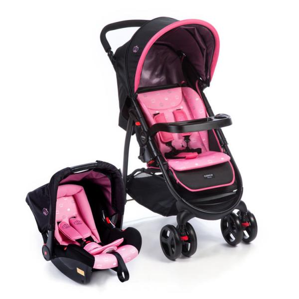 Carrinho de Bebê Travel System Nexus Rosa (Carrinho+Bebê Conforto) Dorel