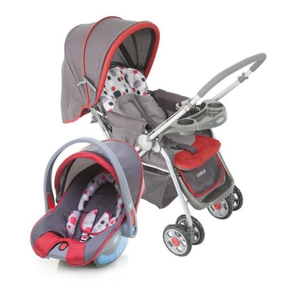 Carrinho de Bebê Travel System Reverse Cosco Vermelho (Carrinho+Bebê Conforto) Dorel
