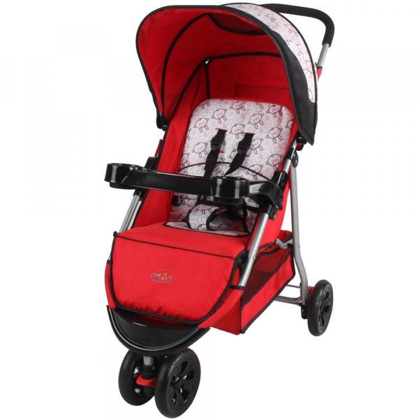 Carrinho de Bebê Triciclo Junne Baby Style - Vermelho