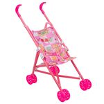 Carrinho de Boneca Bebê Passeio Dobrável de Ferro Infantil Rosa Toys-190156