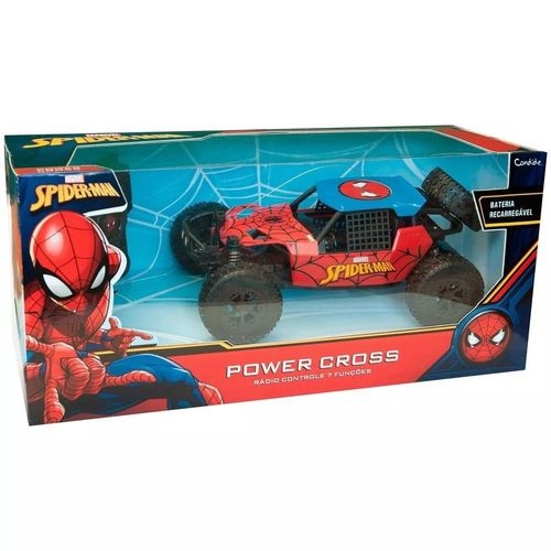 Carrinho de Controle Remoto Power Cross Homem Aranha Candide