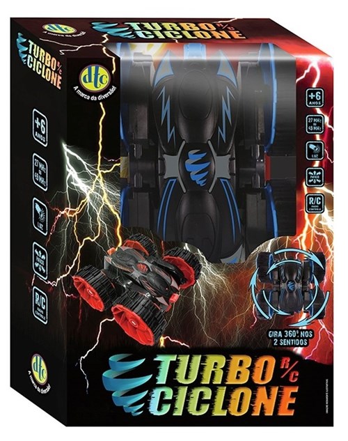 Carrinho de Controle Remoto Turbo Ciclone Original Dtc (Azul)