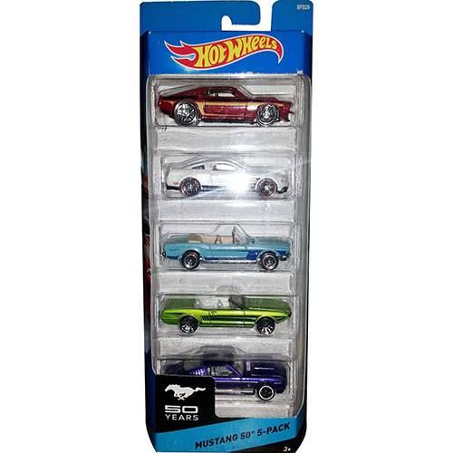 Carrinho Hot Wheels Pacote com 5 Carros Mustang 5 Mattel