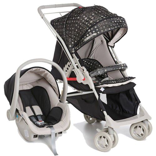 Carrinho Reversível Maranello II Travel System Preto + Bebê Conforto - Galzerano