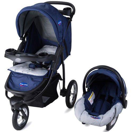 Carrinho Travel System Triciclo Velloz Prime Baby Azul