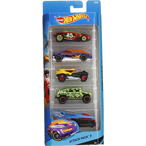 Tudo sobre 'Carrinhos Hot Wheels Pacote 5 Carros Attack Pack 5 - Mattel'