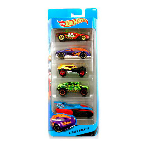 Carrinhos Hot Wheels - Pacote com 5 Carros - Attack Pack 5 - Mattel
