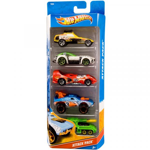 Carrinhos Hot Wheels - Pacote com 5 Carros - Attack Pack - Mattel