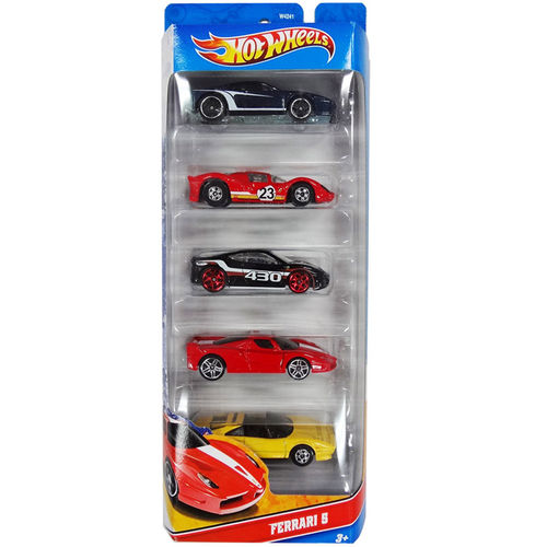Carrinhos Hot Wheels - Pacote com 5 Carros - Ferrari 5- Mattel