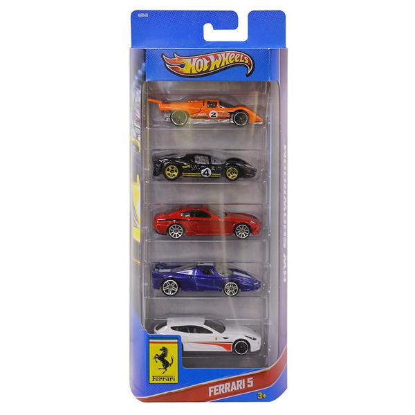 Carrinhos Hot Wheels - Pacote com 5 Carros - Ferrari - Mattel