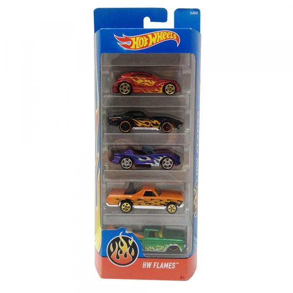 Carrinhos Hot Wheels - Pacote com 5 Carros - HW Flames - Mattel