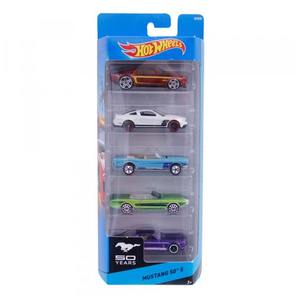 Carrinhos Hot Wheels - Pacote com 5 Carros - Mustang 50s - Mattel