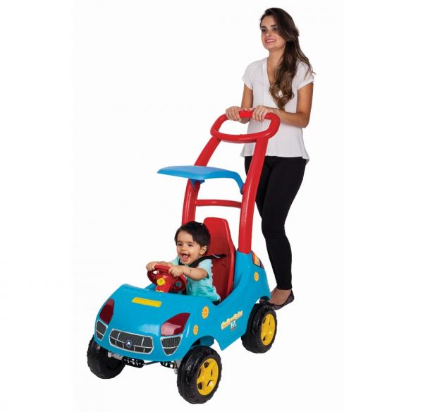 Carro Andador C/ Empurrador Roller Baby Fit Azul Magic Toys